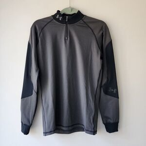 Under Armour 1/4 Zip Polyester Coldgear Compression Athletic Shirt | Men Size M